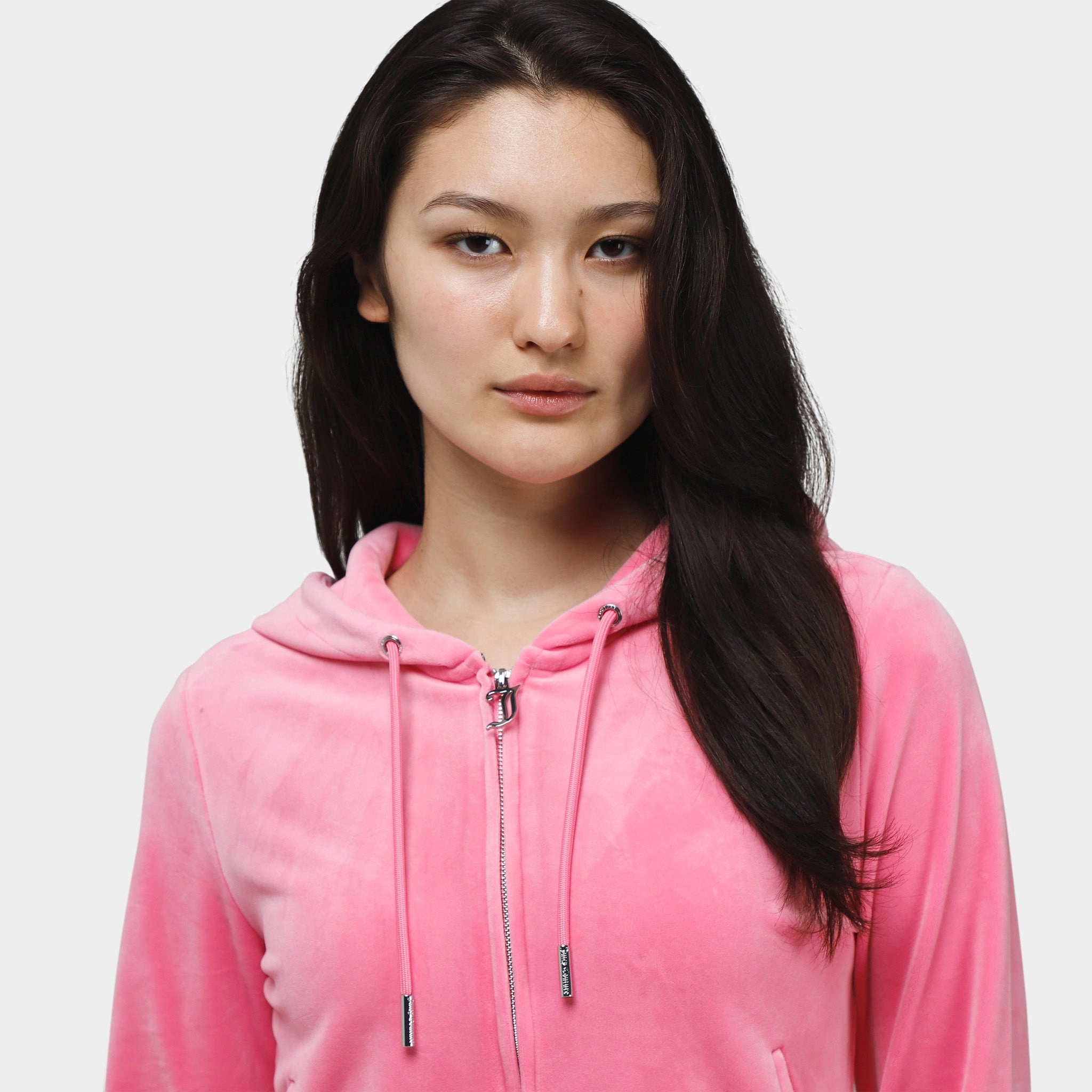 Juicy Couture Women's OG Big Bling Full Zip Hoodie / Hot Hot Pink
