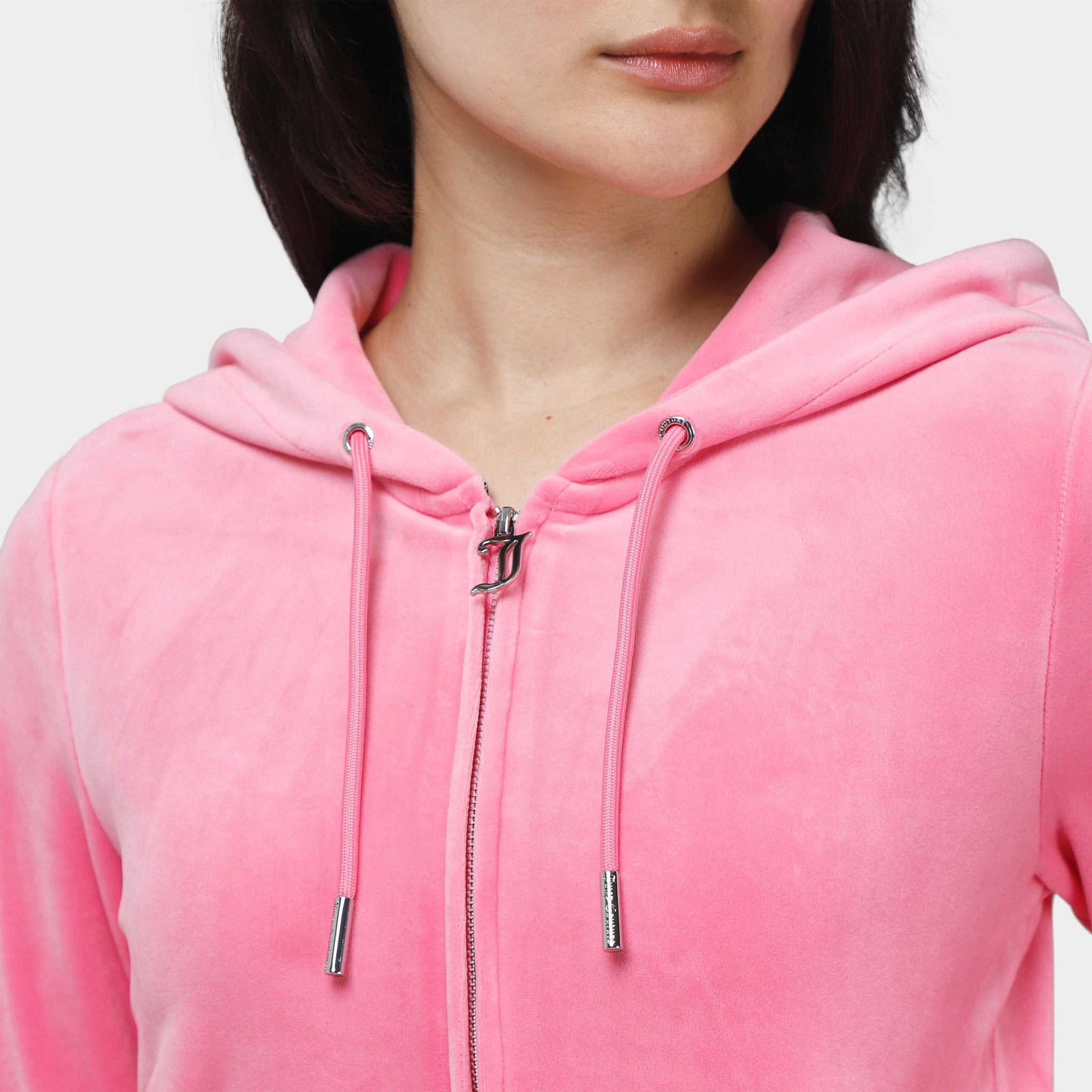 Juicy Couture Women's OG Big Bling Full Zip Hoodie / Hot Hot Pink