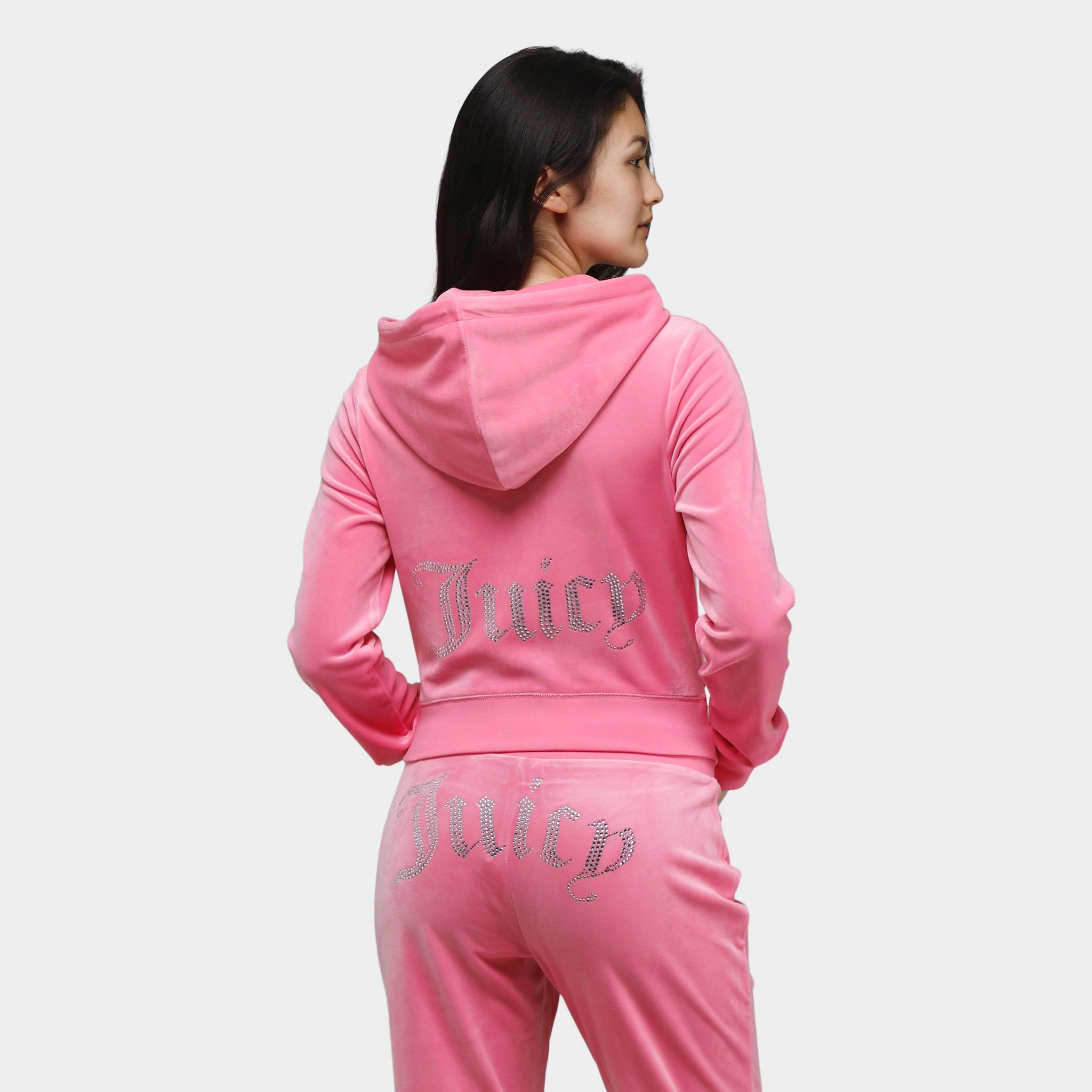 Juicy Couture Women's OG Big Bling Full Zip Hoodie / Hot Hot Pink
