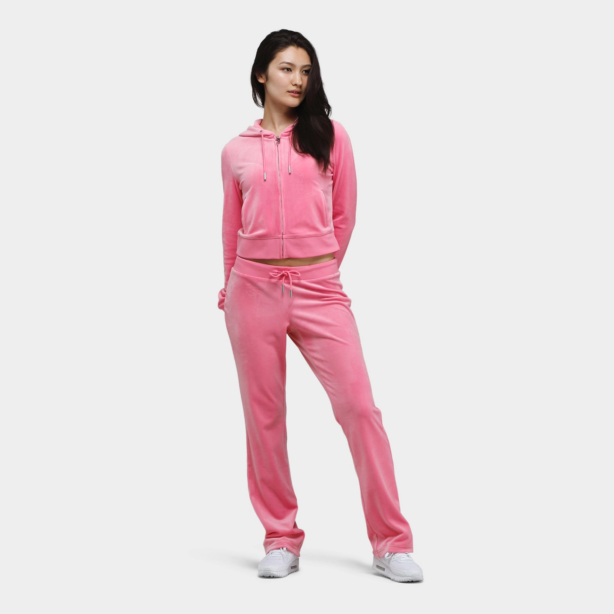 Juicy Couture Women's OG Big Bling Velour Track Pants / Hot Hot Pink