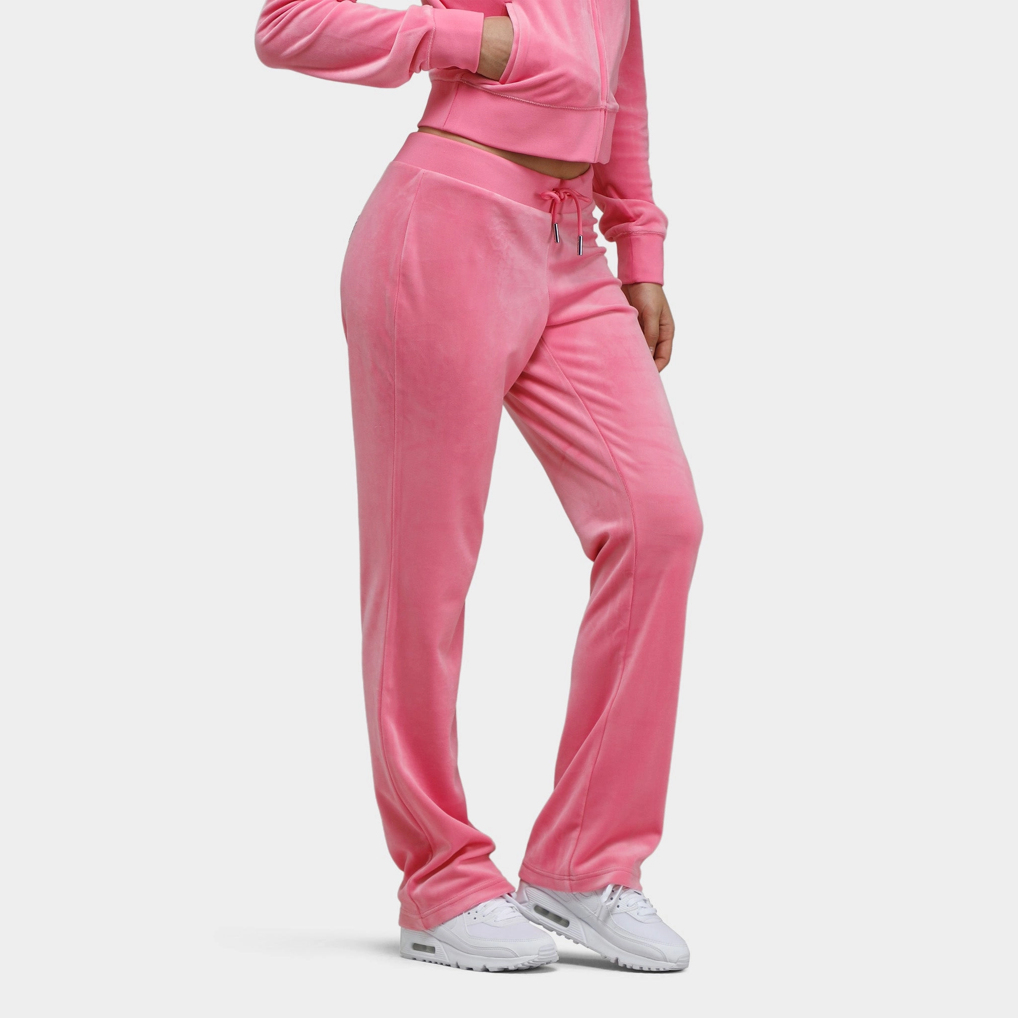Juicy Couture Women's OG Big Bling Velour Track Pants / Hot Hot Pink