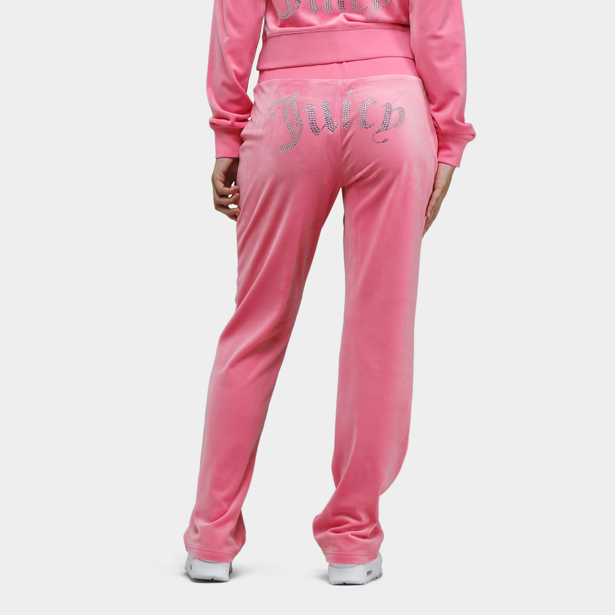 Juicy Couture Women's OG Big Bling Velour Track Pants / Hot Hot Pink