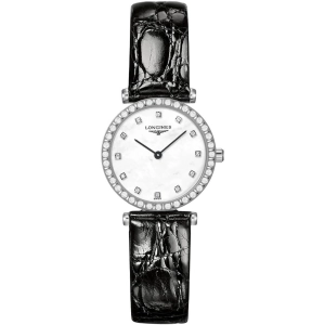 Longines Women's Watch - La Grande Classique MOP Dial Black Leather Strap | L43410802