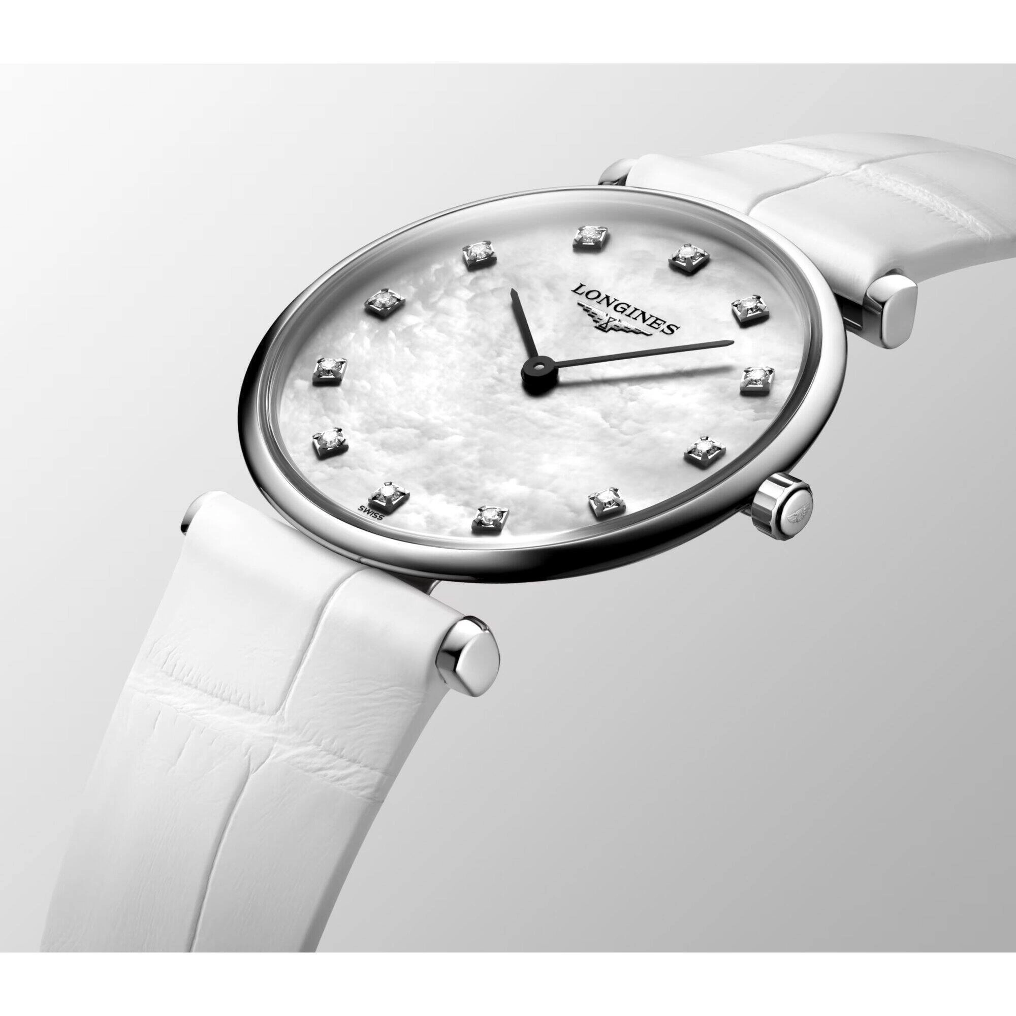 Longines Women's Watch - La Grande Classique Quartz White Leather Strap | L45124870