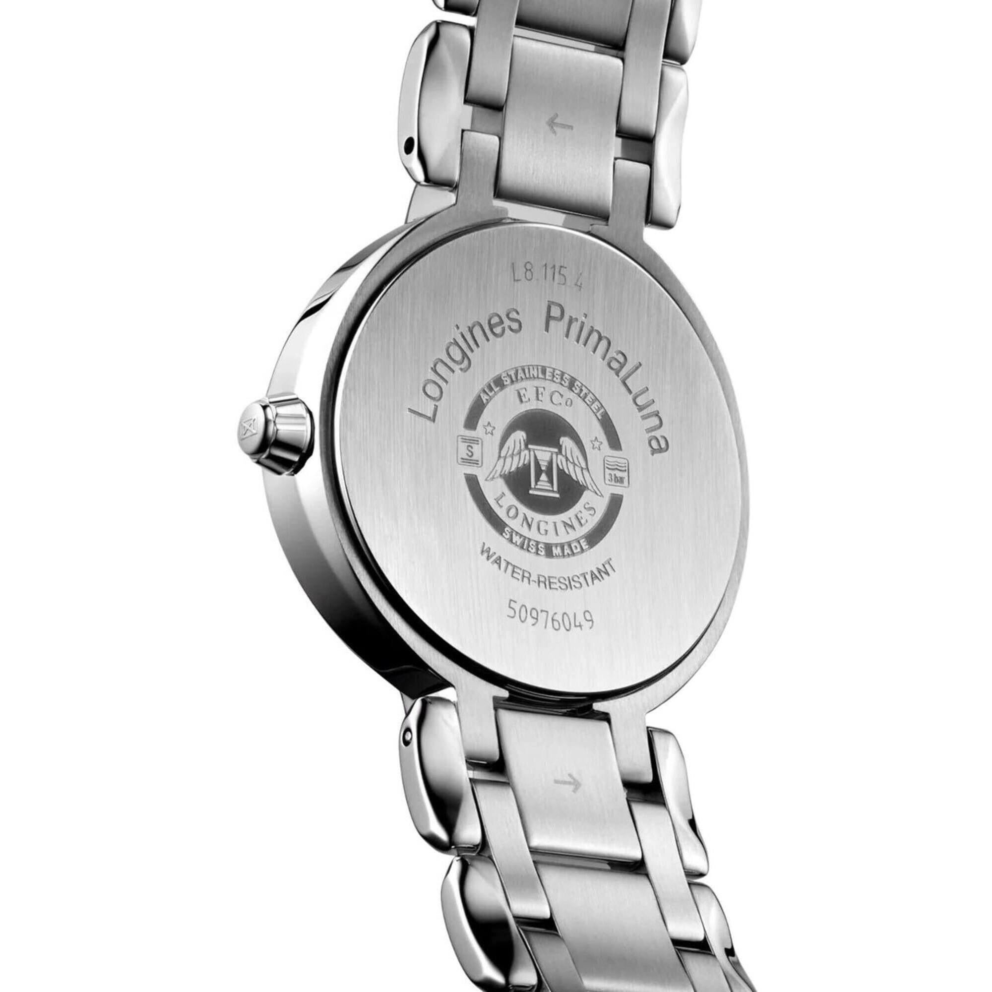 Longines Women's Watch - Primaluna Quartz Moon Phase Silver Tone Bracelet | L81154676