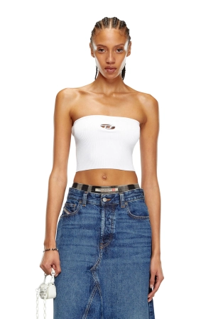 M-Clarksvillex Tube top with logo plaque White