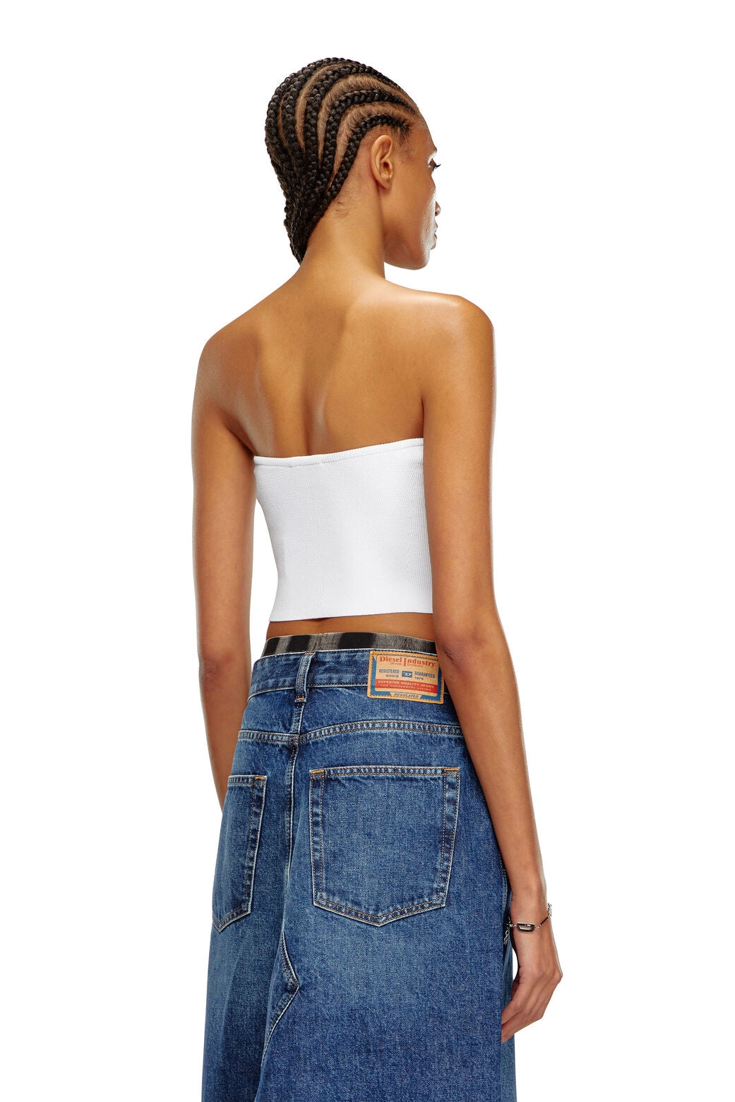 M-Clarksvillex Tube top with logo plaque White