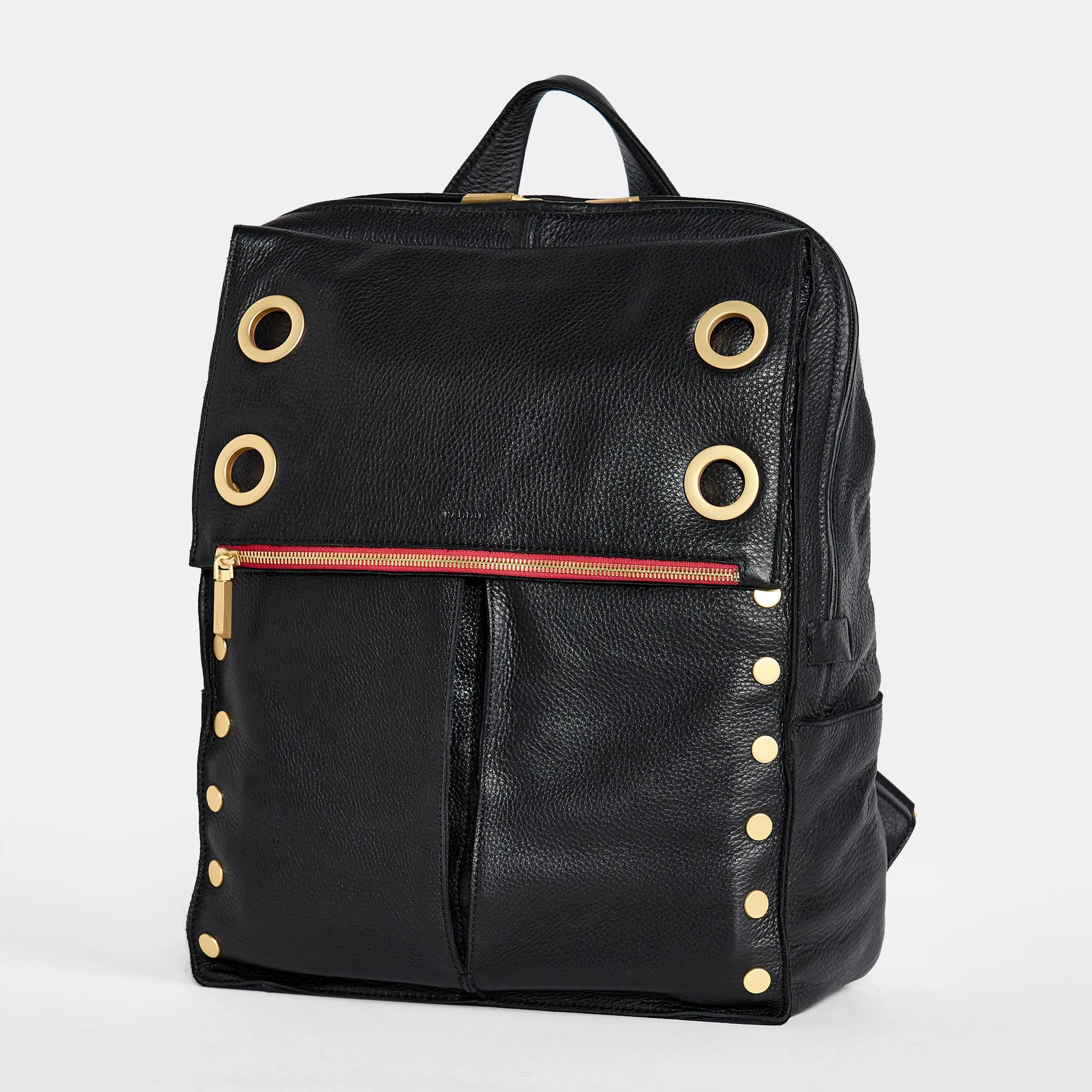 Montana Backpack | Black/Brushed Gold Red Zip | XL