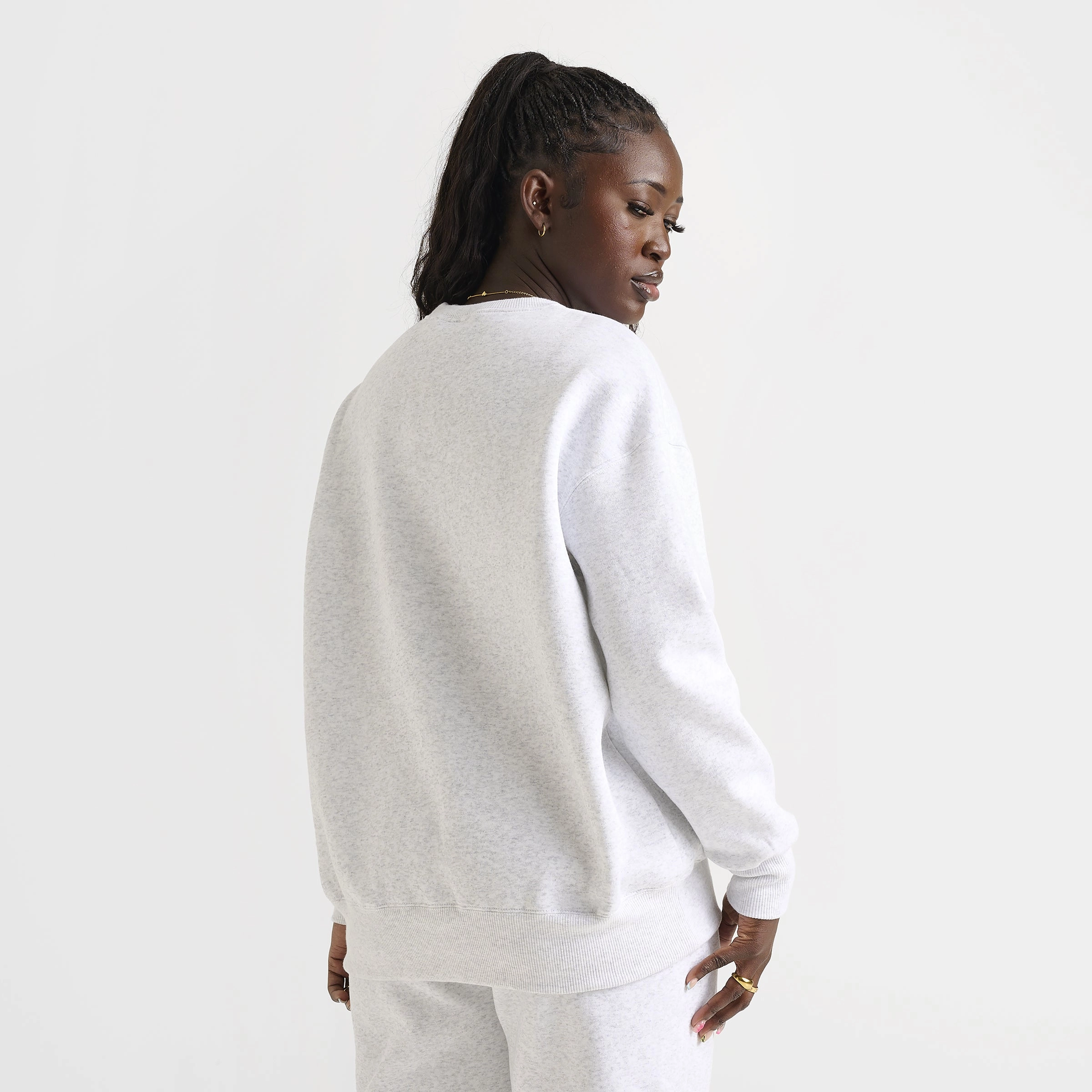 Nike Sportswear Women's Phoenix Fleece Oversized Crewneck Birch Heather / Deep Royal Blue