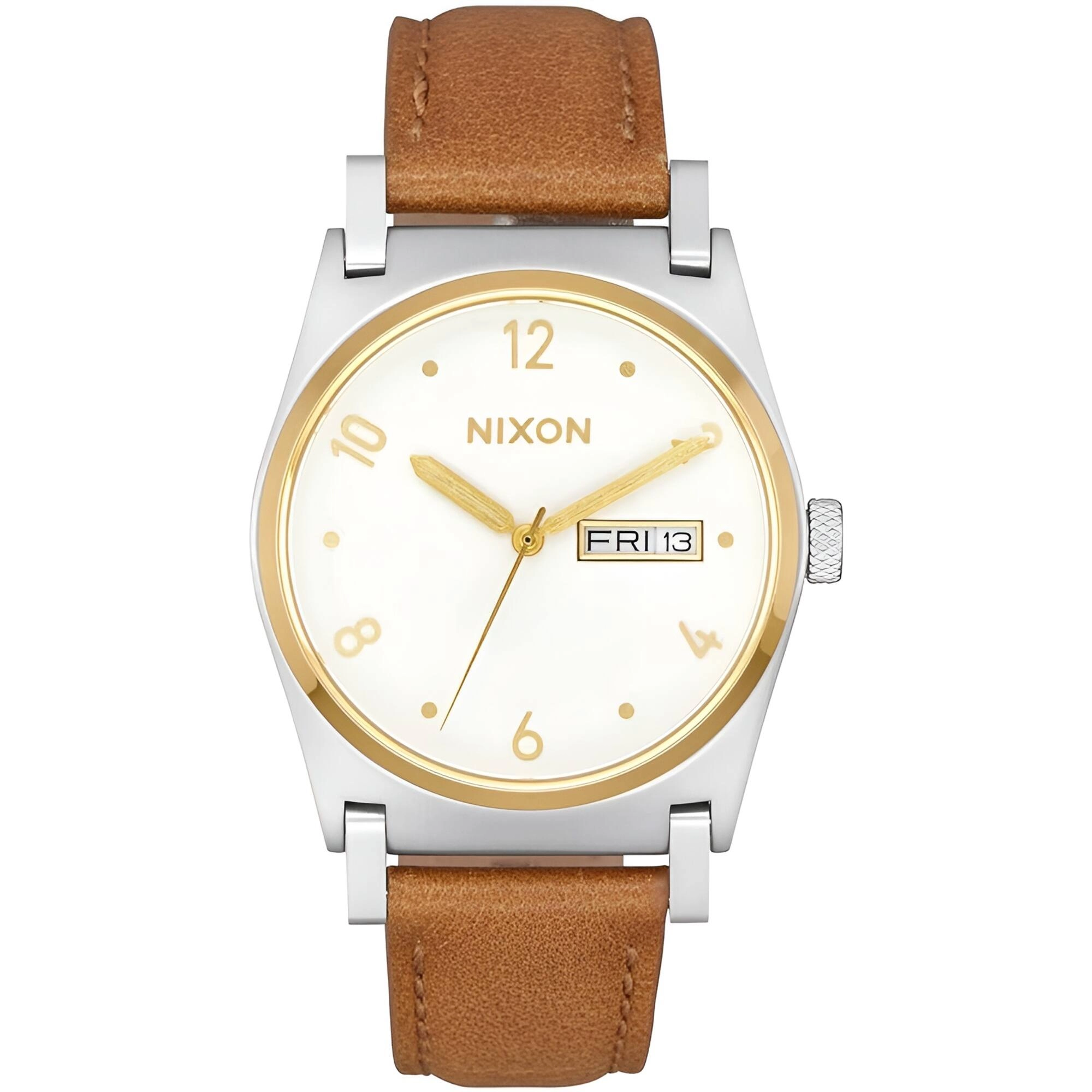 Nixon Women's Watch - Jane Quartz White Dial Brown Genuine Leather Strap | A955-2706