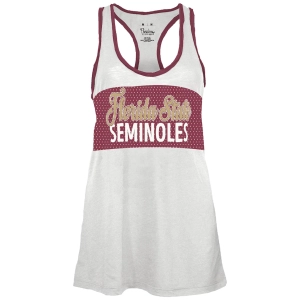 Pressbox Women's Florida State Seminoles Racerback Tank - White/Garnet