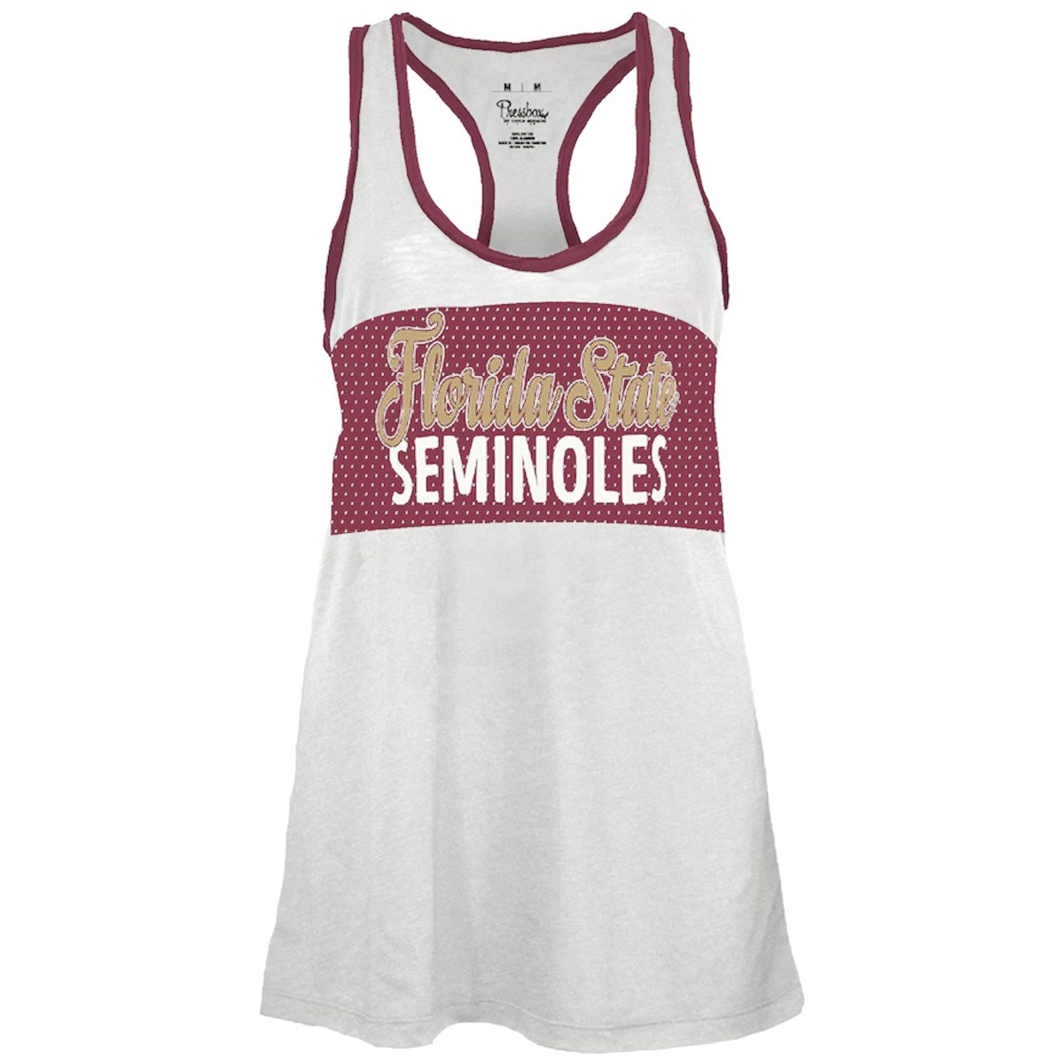 Pressbox Women's Florida State Seminoles Racerback Tank - White/Garnet