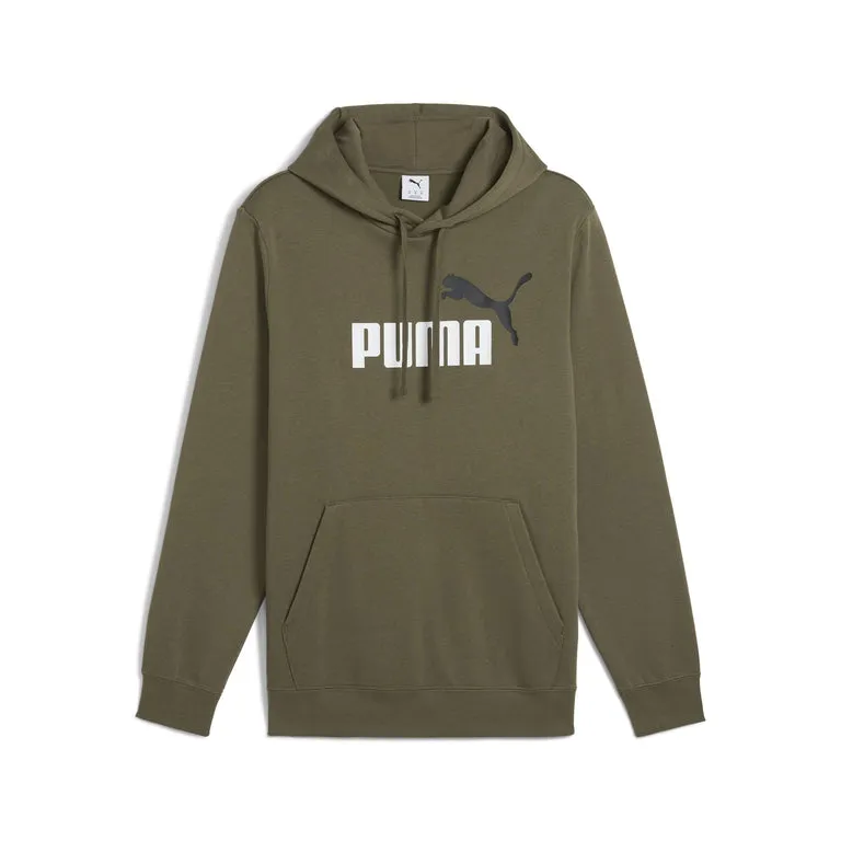 PUMA MEN'S ESSENTIALS BIG LOGO FLEECE GREEN HOODIE
