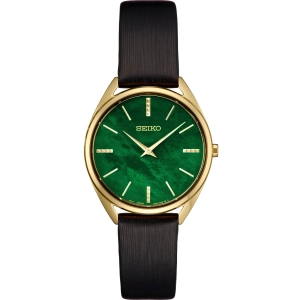 Seiko Women's Watch - Essentials Green Mother of Pearl Dial Black Strap | SWR080