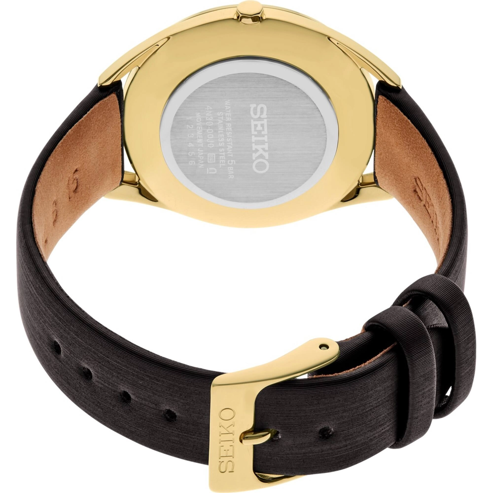 Seiko Women's Watch - Essentials Green Mother of Pearl Dial Black Strap | SWR080