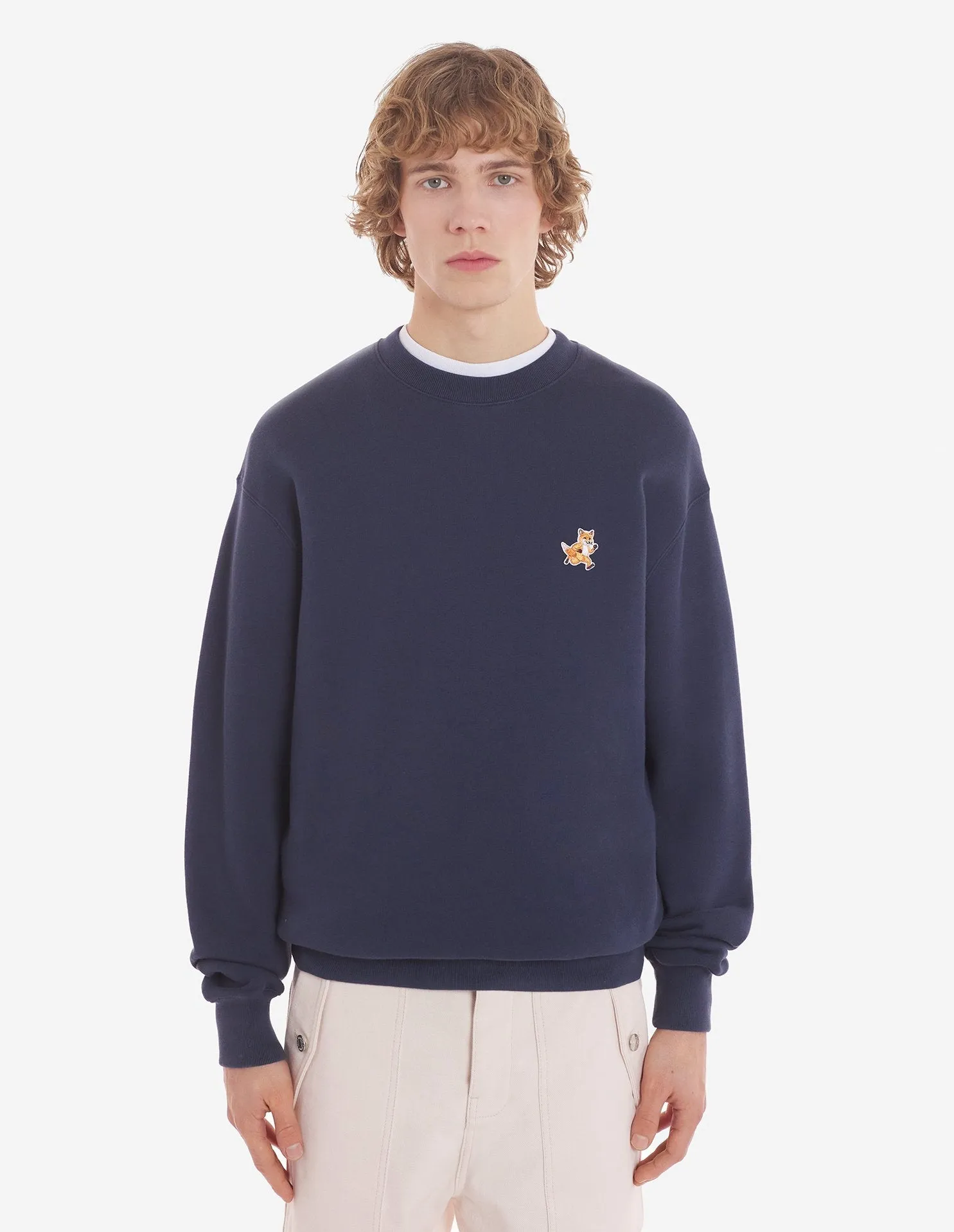 Speedy Fox Patch Comfort Sweatshirt Ink Blue