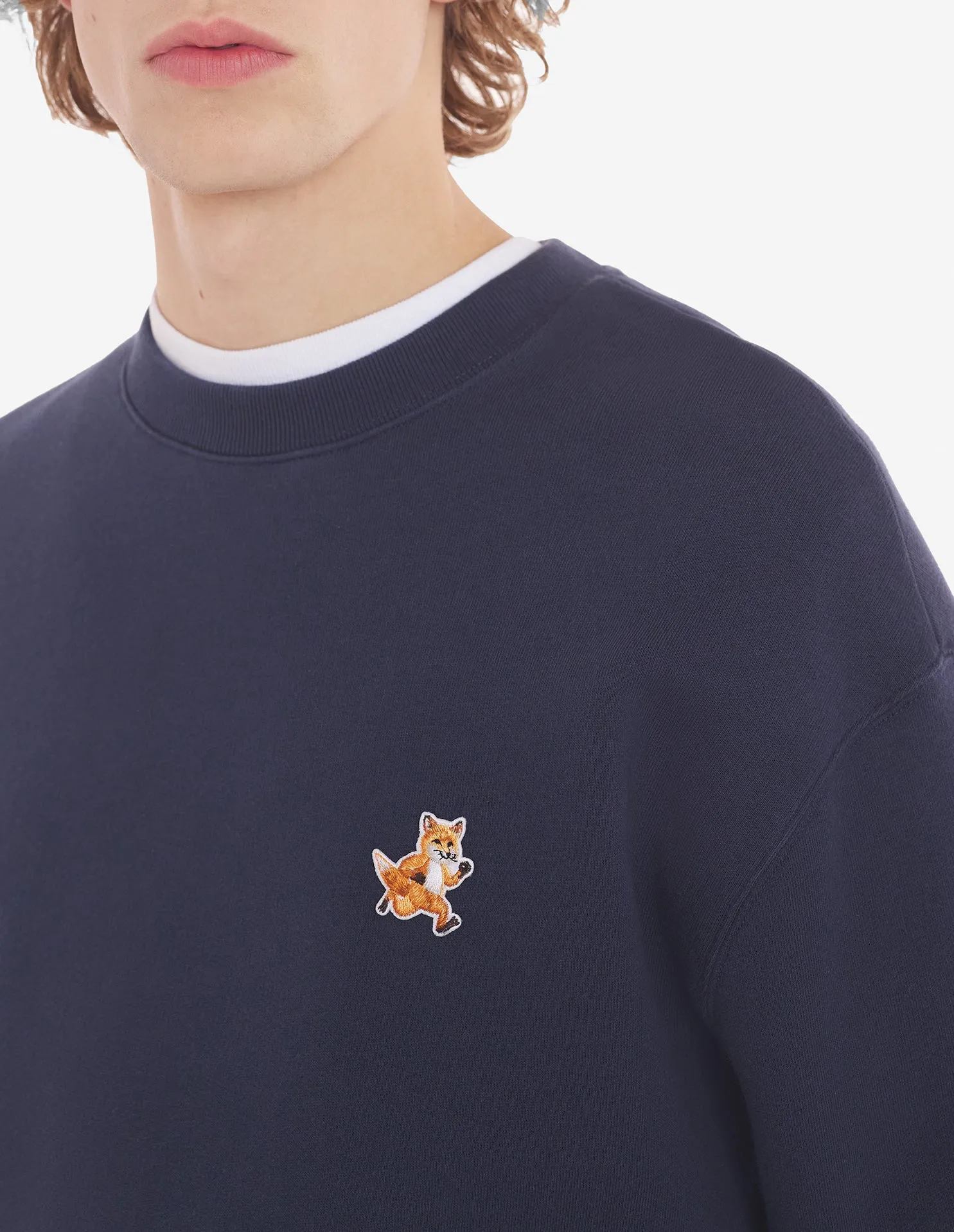 Speedy Fox Patch Comfort Sweatshirt Ink Blue