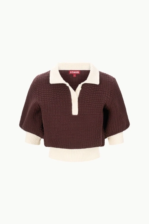 Staud - Dark Chocolate Altea Sweater Waffle Knit