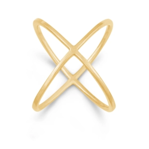 Sterling Silver GP Criss Cross X Style Ring - W-9994