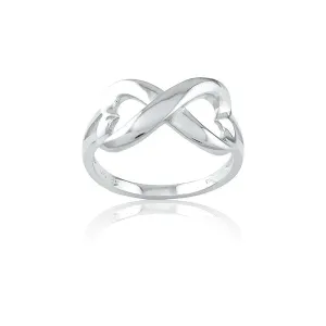 Sterling Silver Heart Infinity Ring - W-9703
