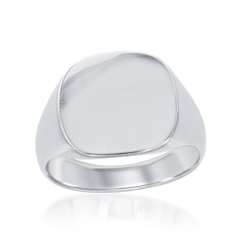 Sterling Silver Large Shiny Square Ring - W-1650