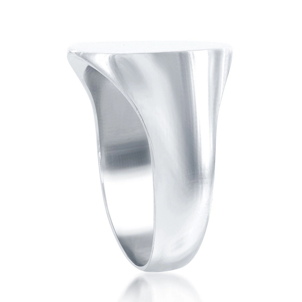 Sterling Silver Large Shiny Square Ring - W-1650