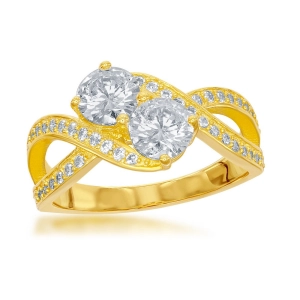 Sterling Silver Us2gether GP Open Side CZ Ring - W-1694