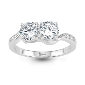 Sterling Silver Us2gether Side by Side Two-Stone Ring - W-1688
