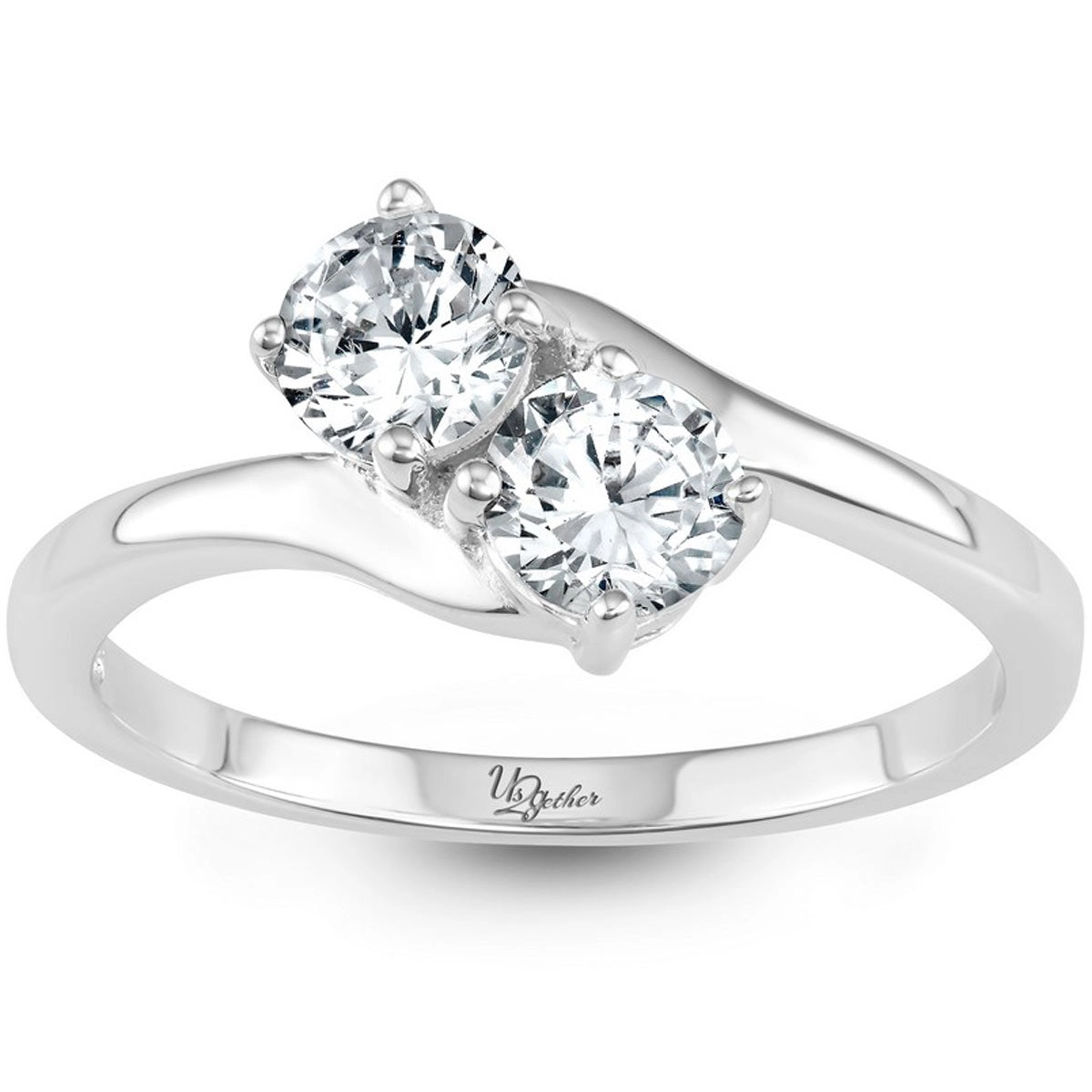 Sterling Silver Us2gether Two-Stone CZ Ring - W-1658