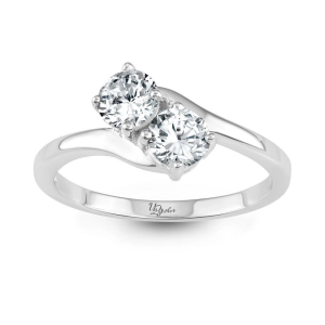 Sterling Silver Us2gether Two-Stone CZ Ring - W-1658