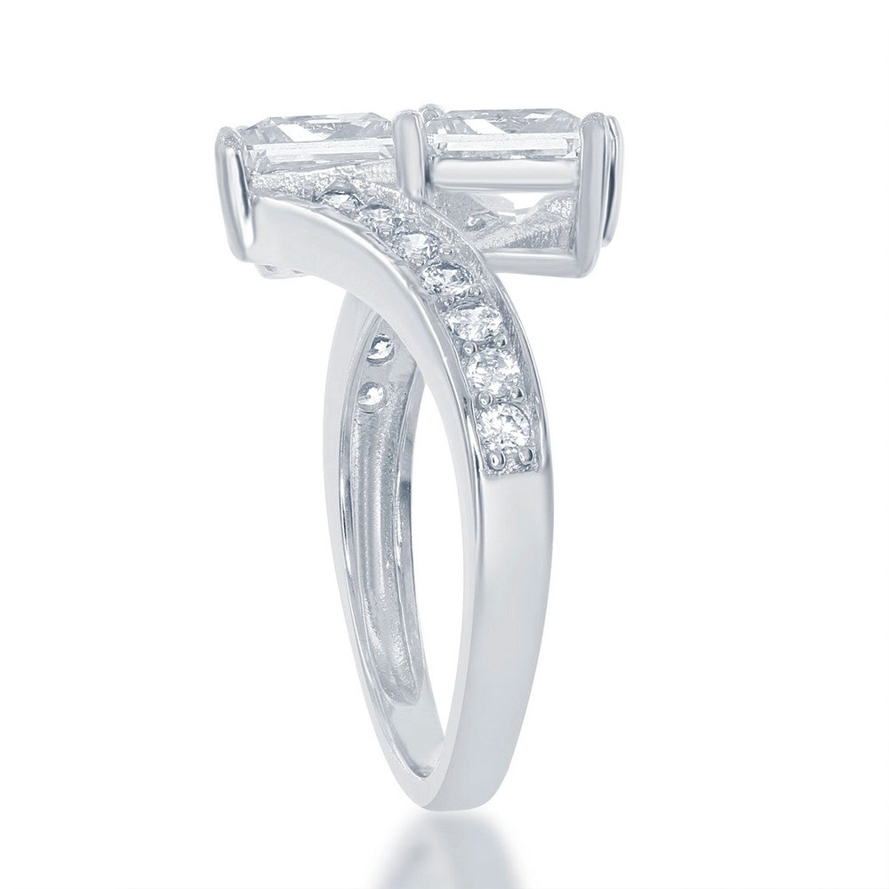 Sterling Silver Us2gether Two-Stone Overlapping CZ Ring - W-1675
