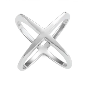 Sterling Silver Wide Boxy X Ring - W-1631