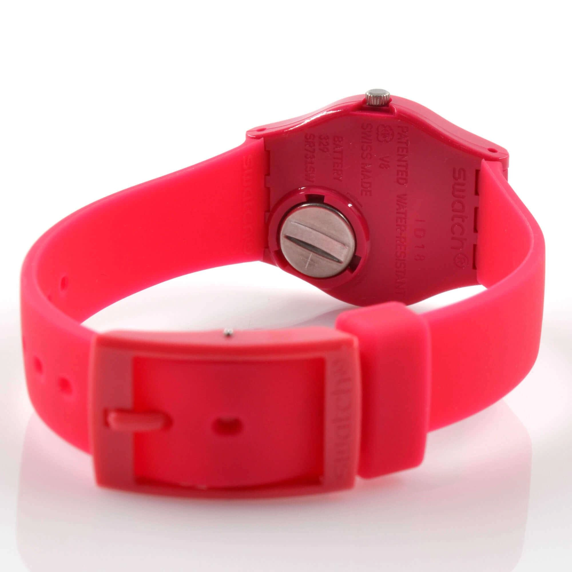 Swatch Women's Watch - Core Back To Pink Berry Quartz Silicone Rubber Strap | LR123C