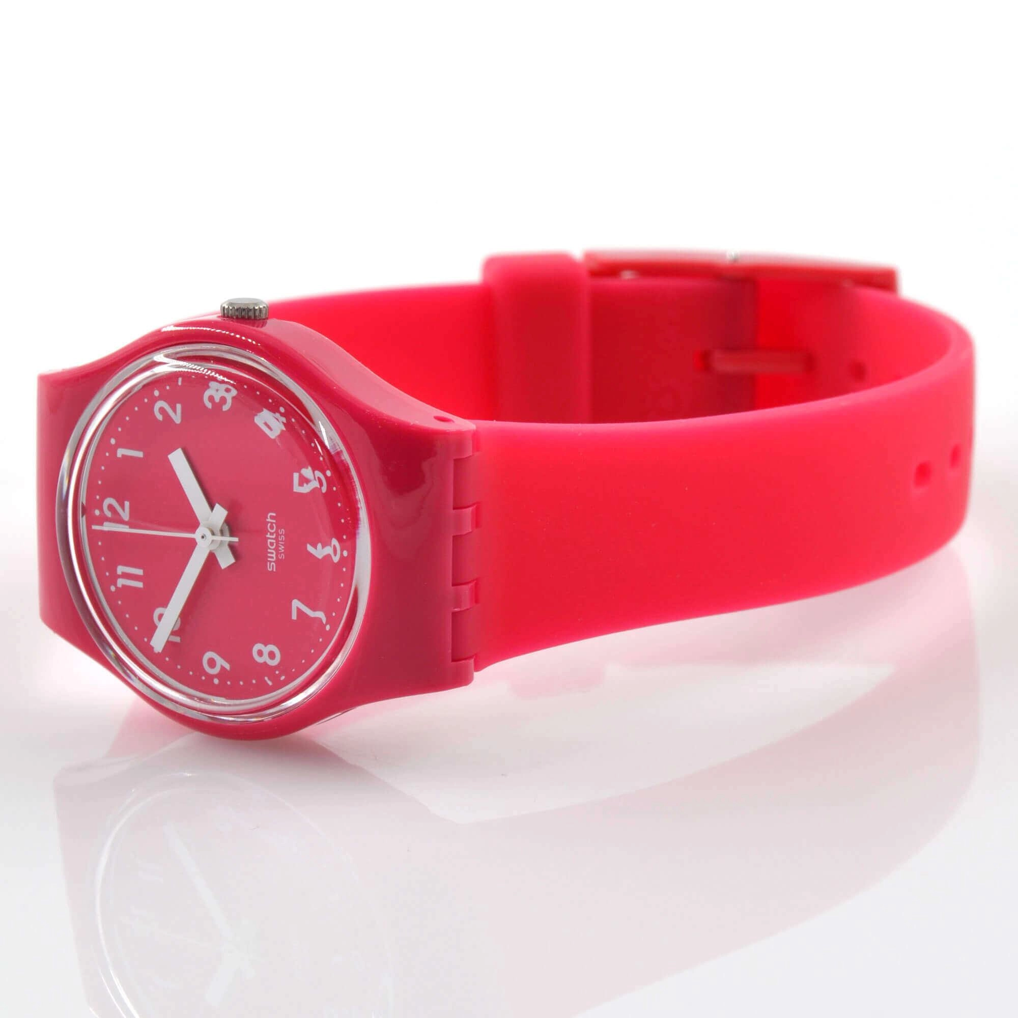 Swatch Women's Watch - Core Back To Pink Berry Quartz Silicone Rubber Strap | LR123C