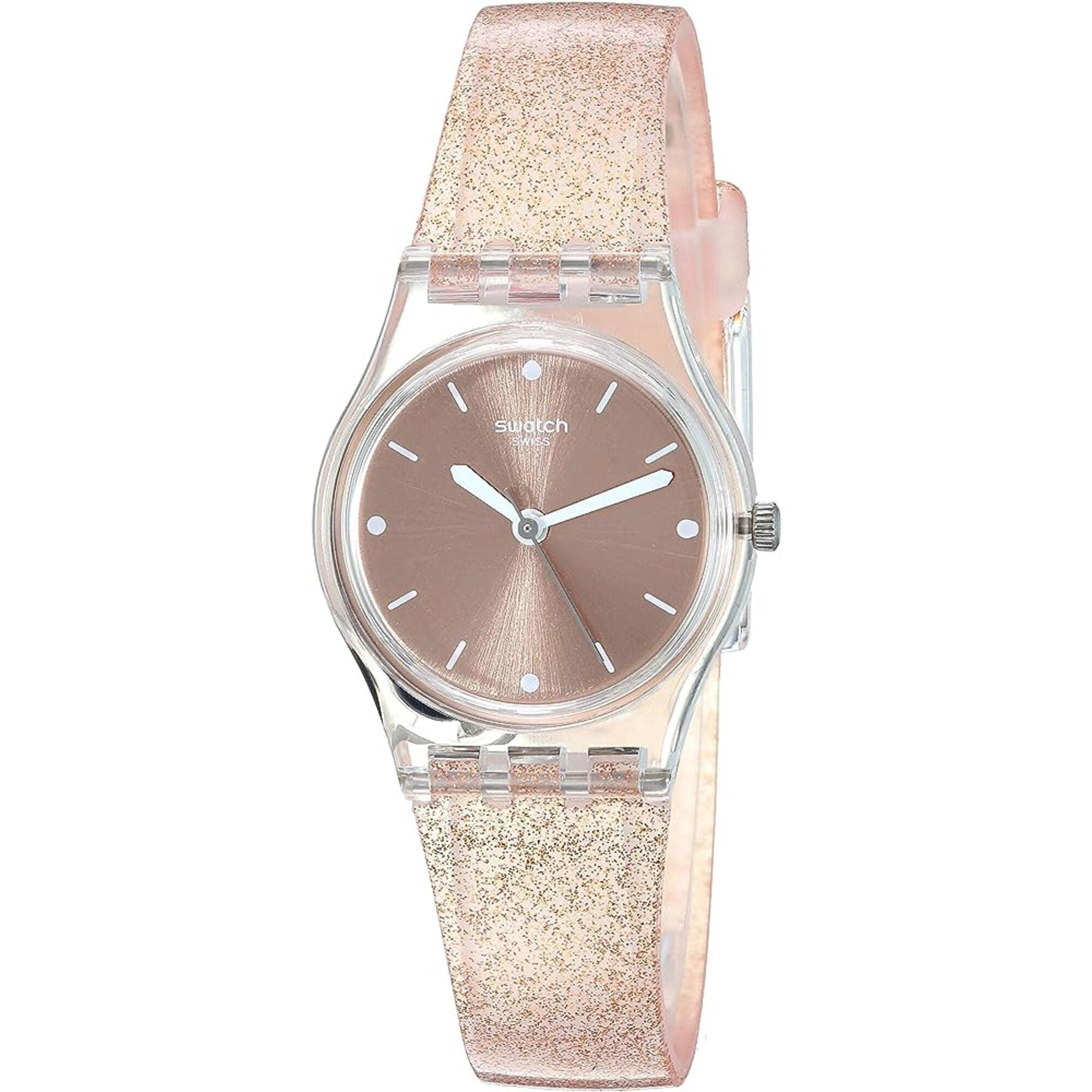 Swatch Women's Watch - Pinkindescent Too Quartz Rose Gold Tone Dial Strap | LK354D