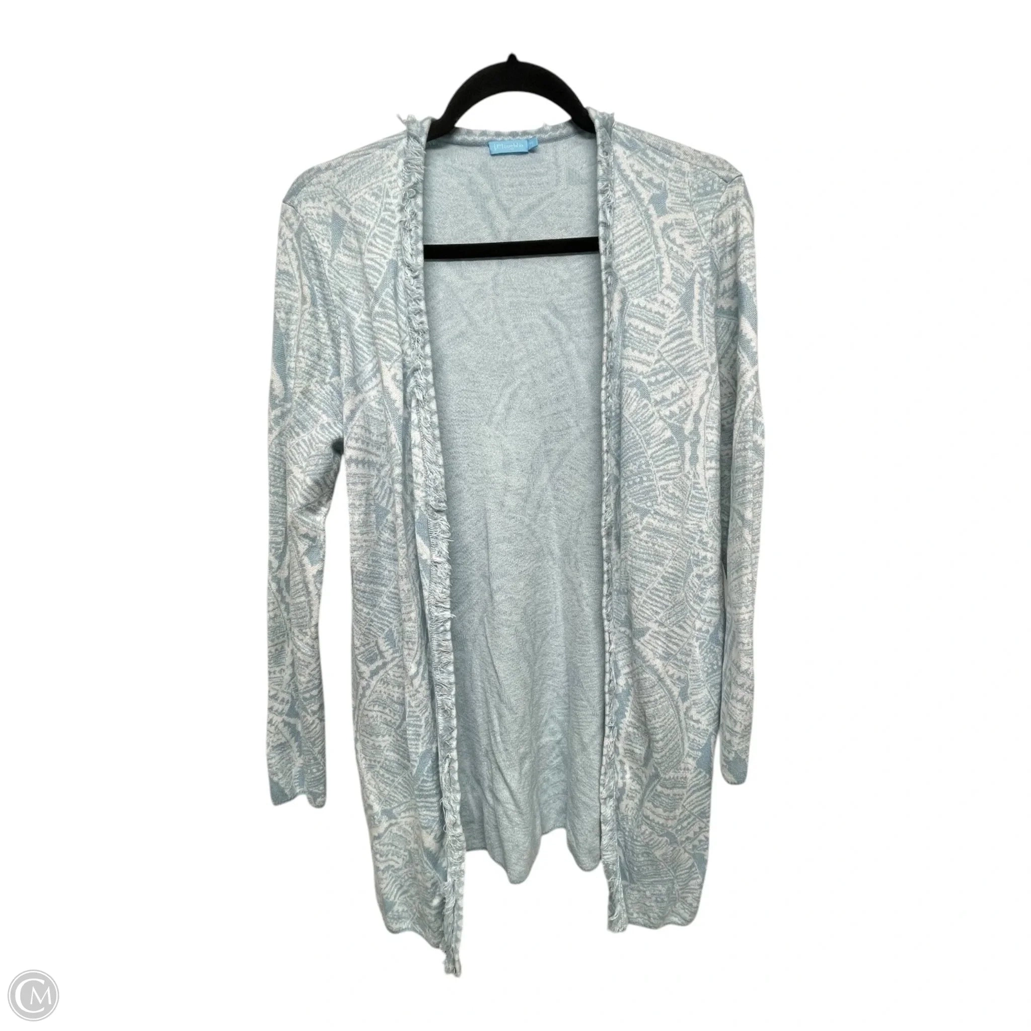 Sweater Cardigan By J Mclaughlin In Blue & White, Size: M