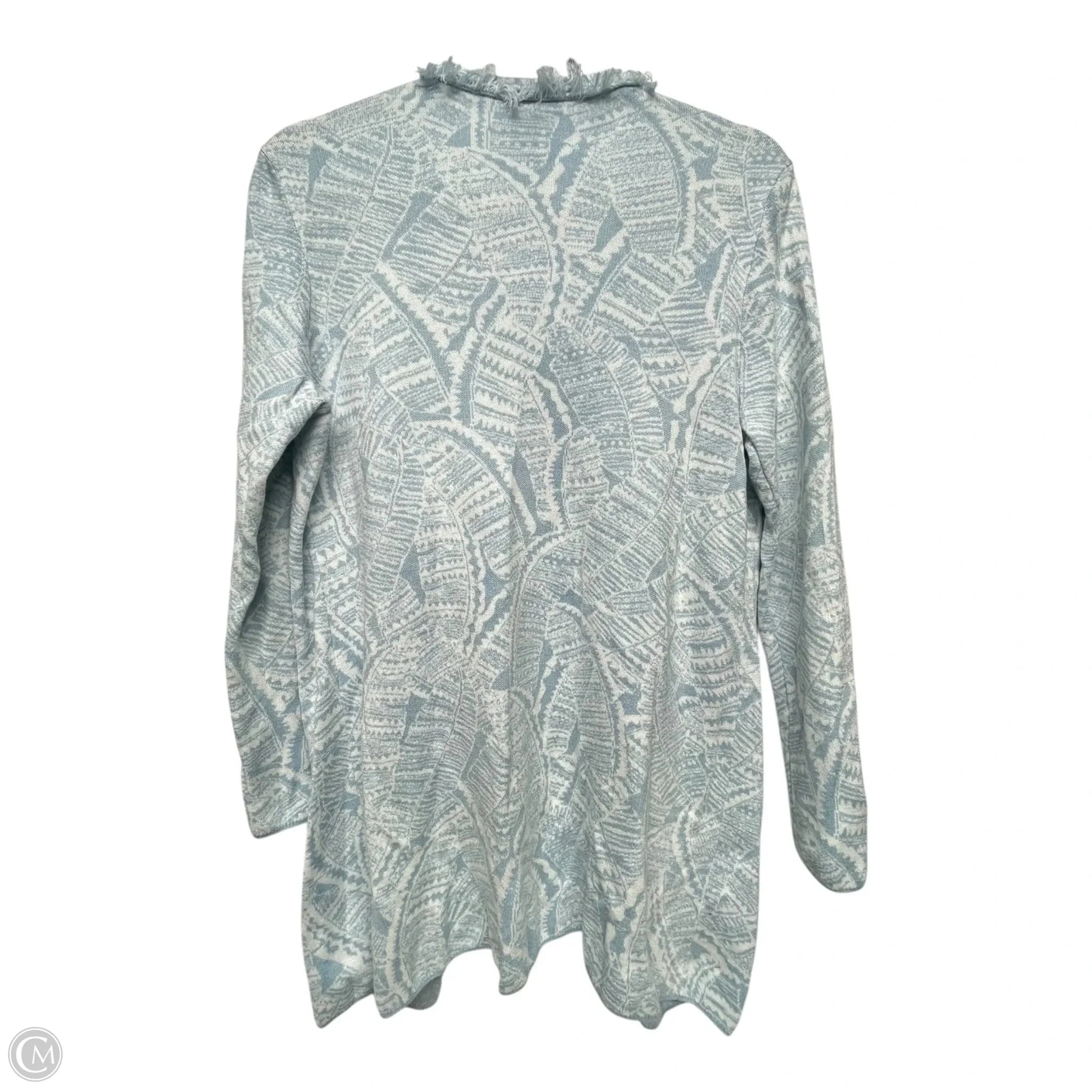 Sweater Cardigan By J Mclaughlin In Blue & White, Size: M