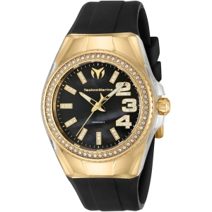 Technomarine Women's Watch - Cruise Crystal Black Dial Yellow Gold Case | TM-121251