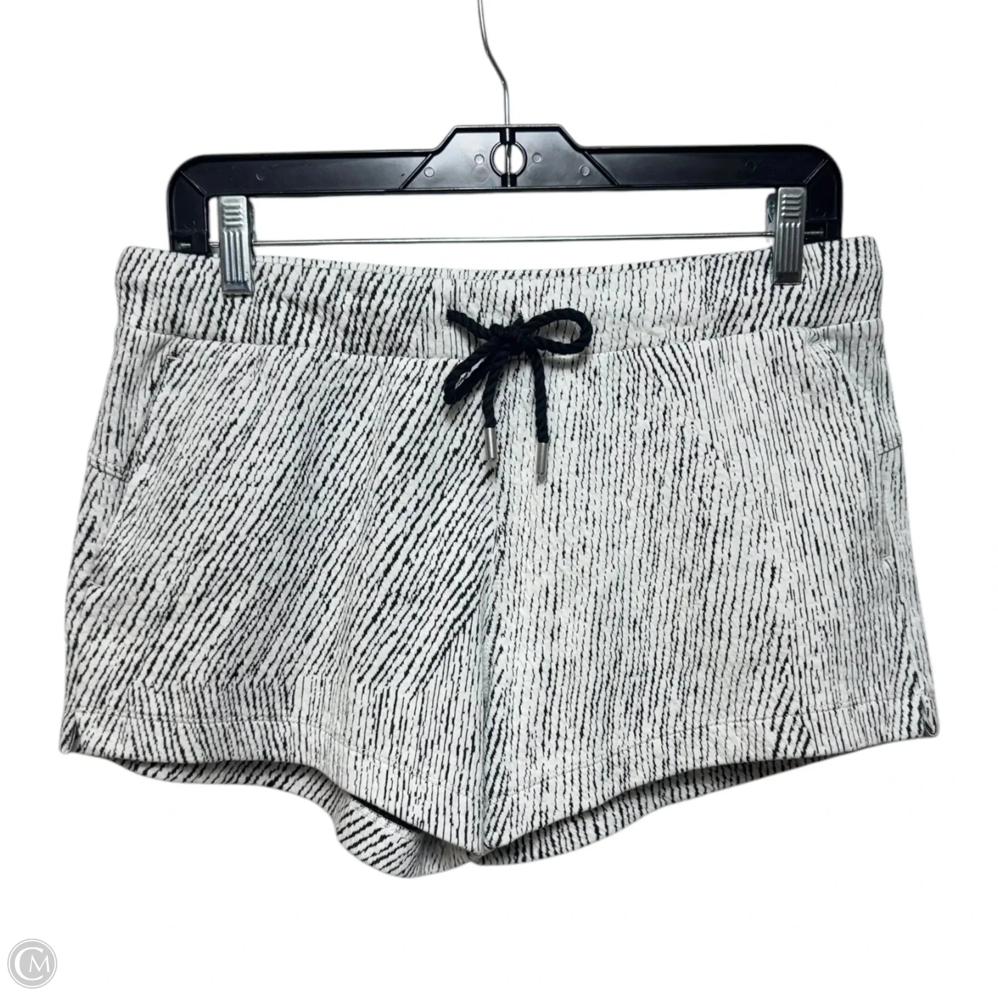 Textured Athletic Shorts By Zyia In Black & White, Size: L
