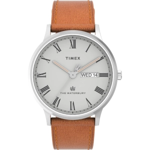 Timex Men's Quartz Watch - Waterbury Classic Grey Dial Tan Leather Strap | TW2V73600