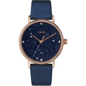 Timex Women's Watch - Celestial Opulence Quartz Blue Crystal Dial Strap | TW2T87800