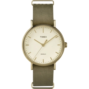 Timex Women's Watch - Fairfield Quartz Cream Dial Green Leather Strap | TW2P98500