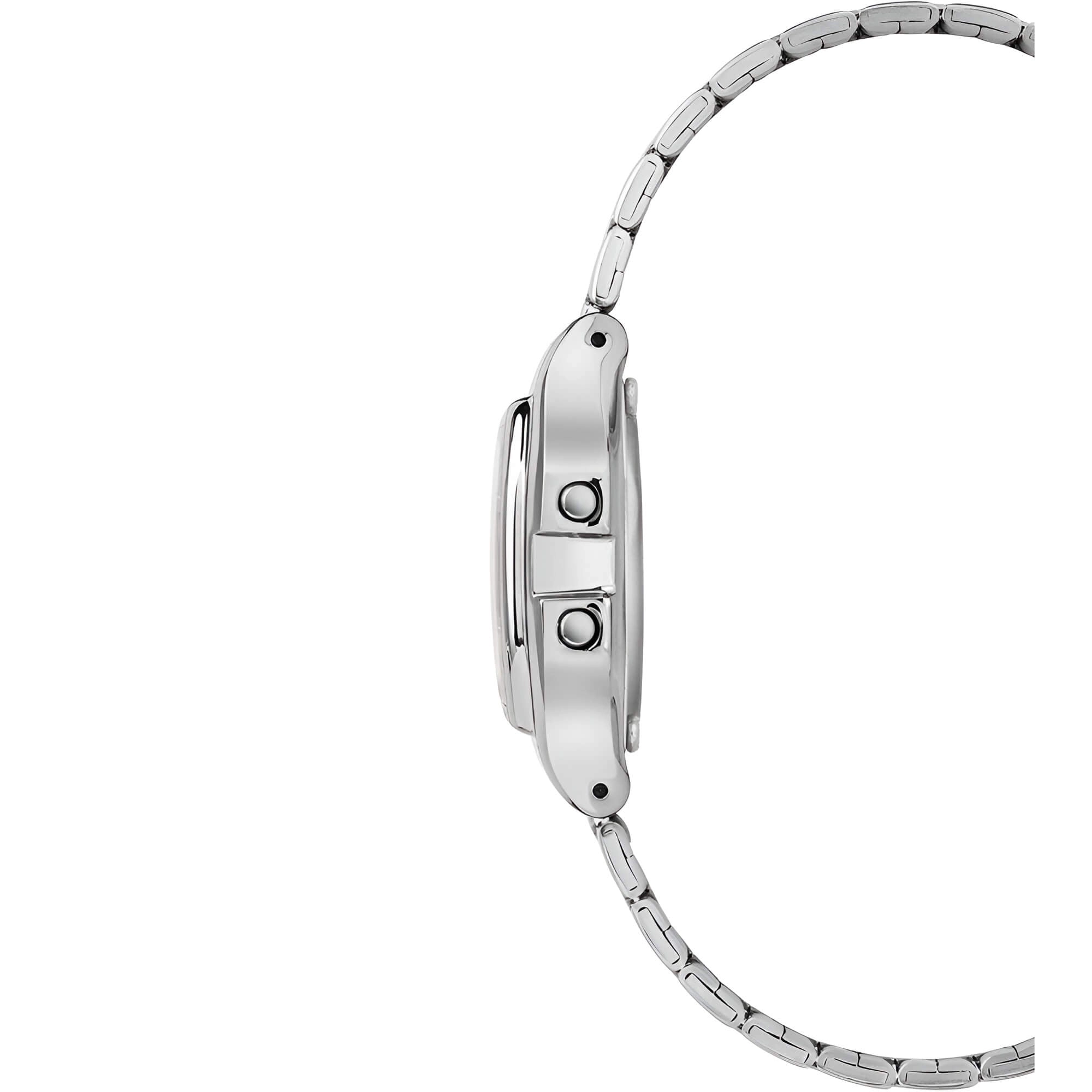 Timex Women's Watch - Pink and Grey Dial Silver Steel Bracelet Digital | TW2T48500