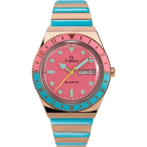 Timex Women's Watch - Q Timex Malibu Pink Dial Steel Expansion Band | TW2U81500VQ