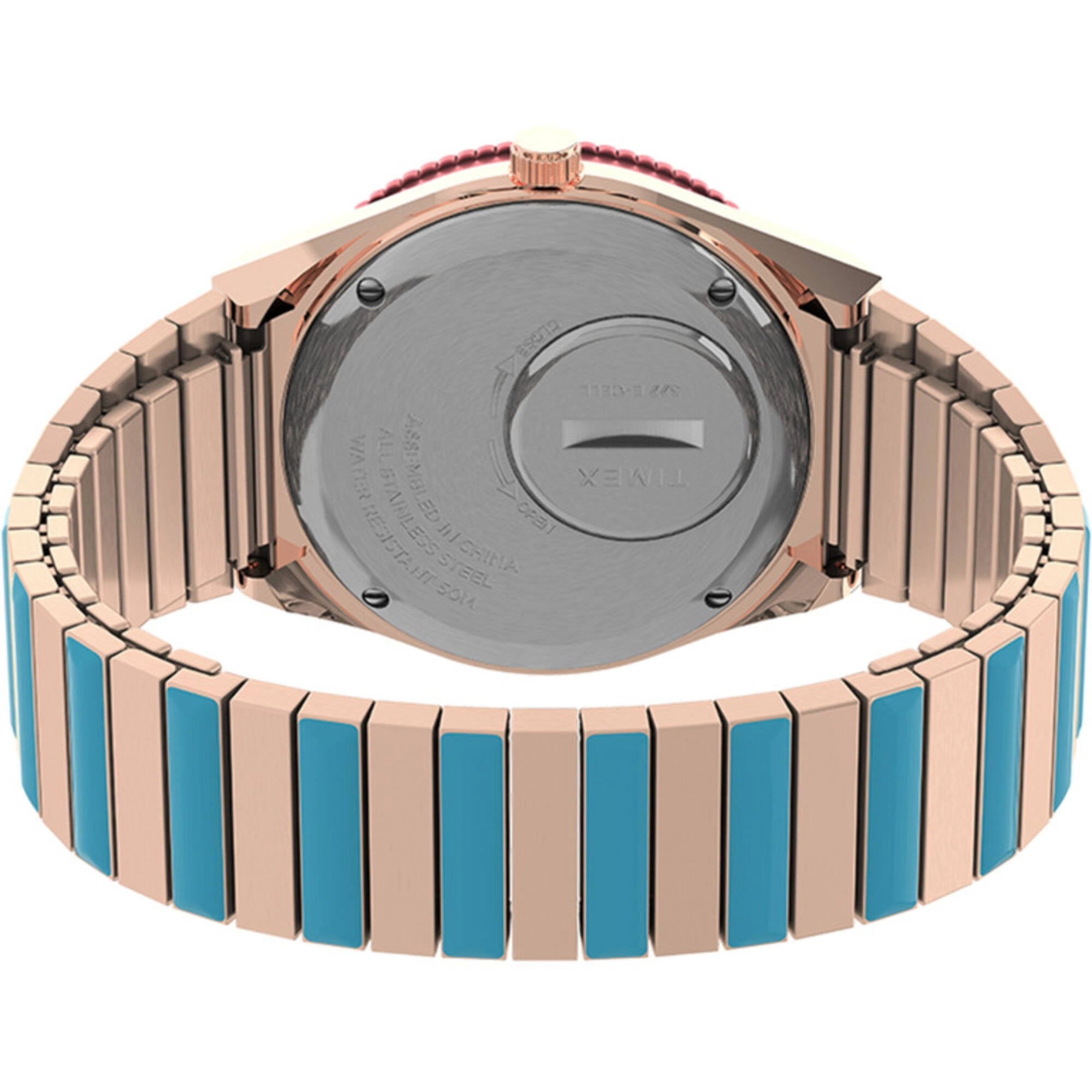 Timex Women's Watch - Q Timex Malibu Pink Dial Steel Expansion Band | TW2U81500VQ