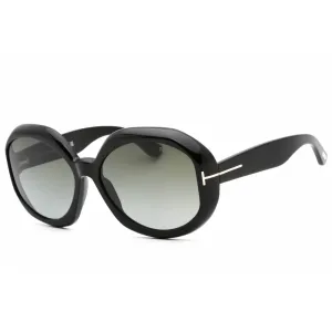 Tom Ford Women's Sunglasses - Shiny Black Plastic Oversized Shape Frame | FT1011 01B