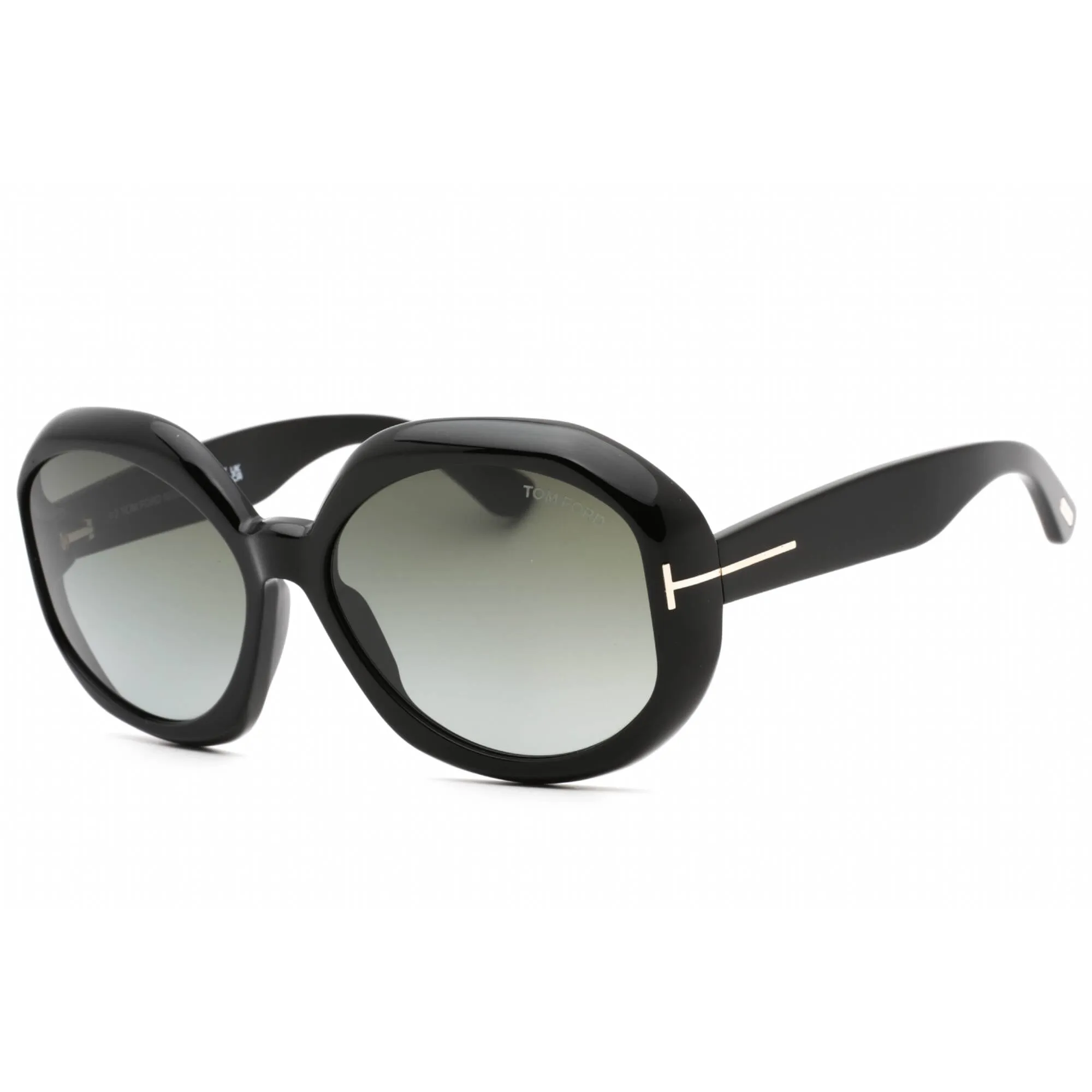 Tom Ford Women's Sunglasses - Shiny Black Plastic Oversized Shape Frame | FT1011 01B