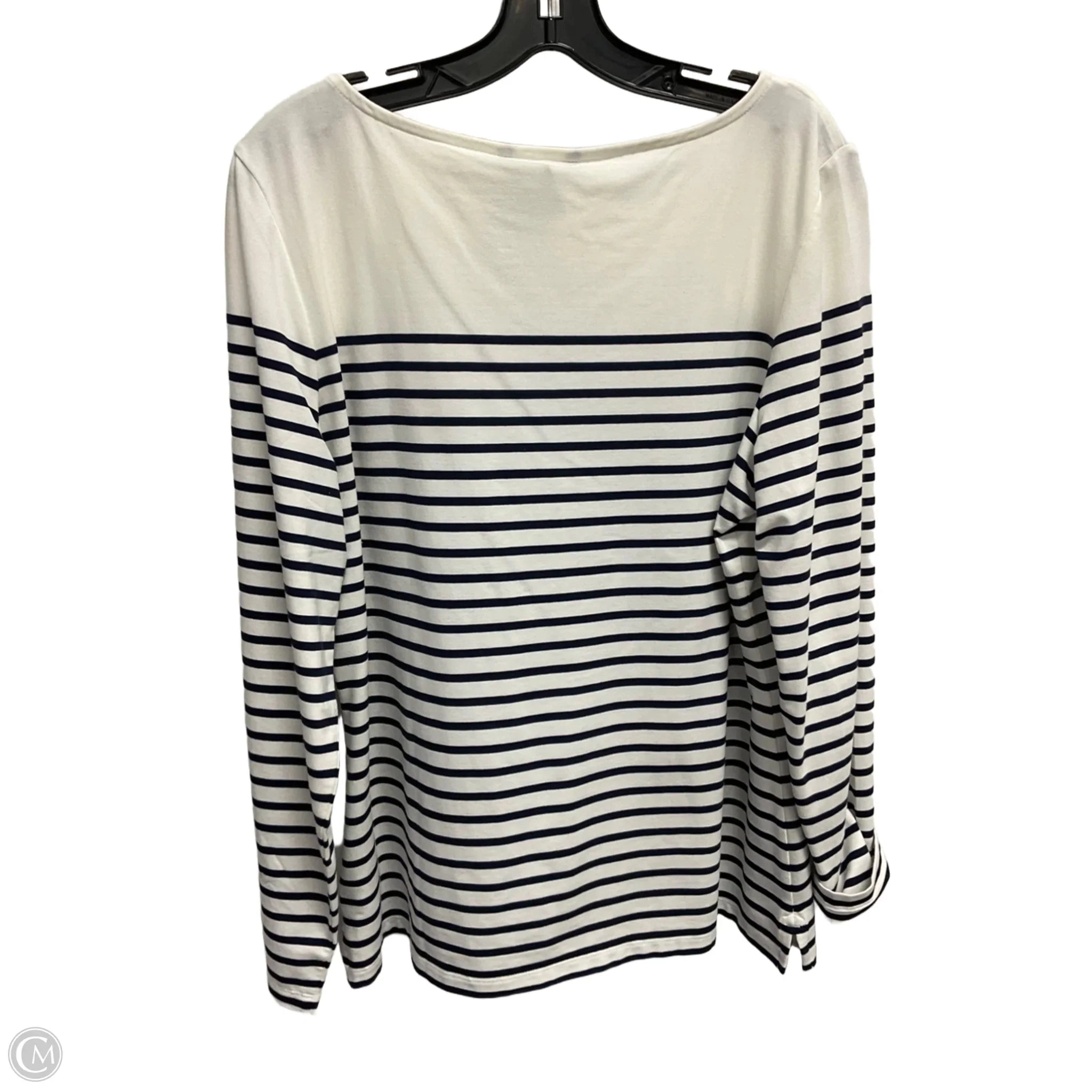 Top 3/4 Sleeve Basic By Brooks Brothers In Striped Pattern, Size: Xl