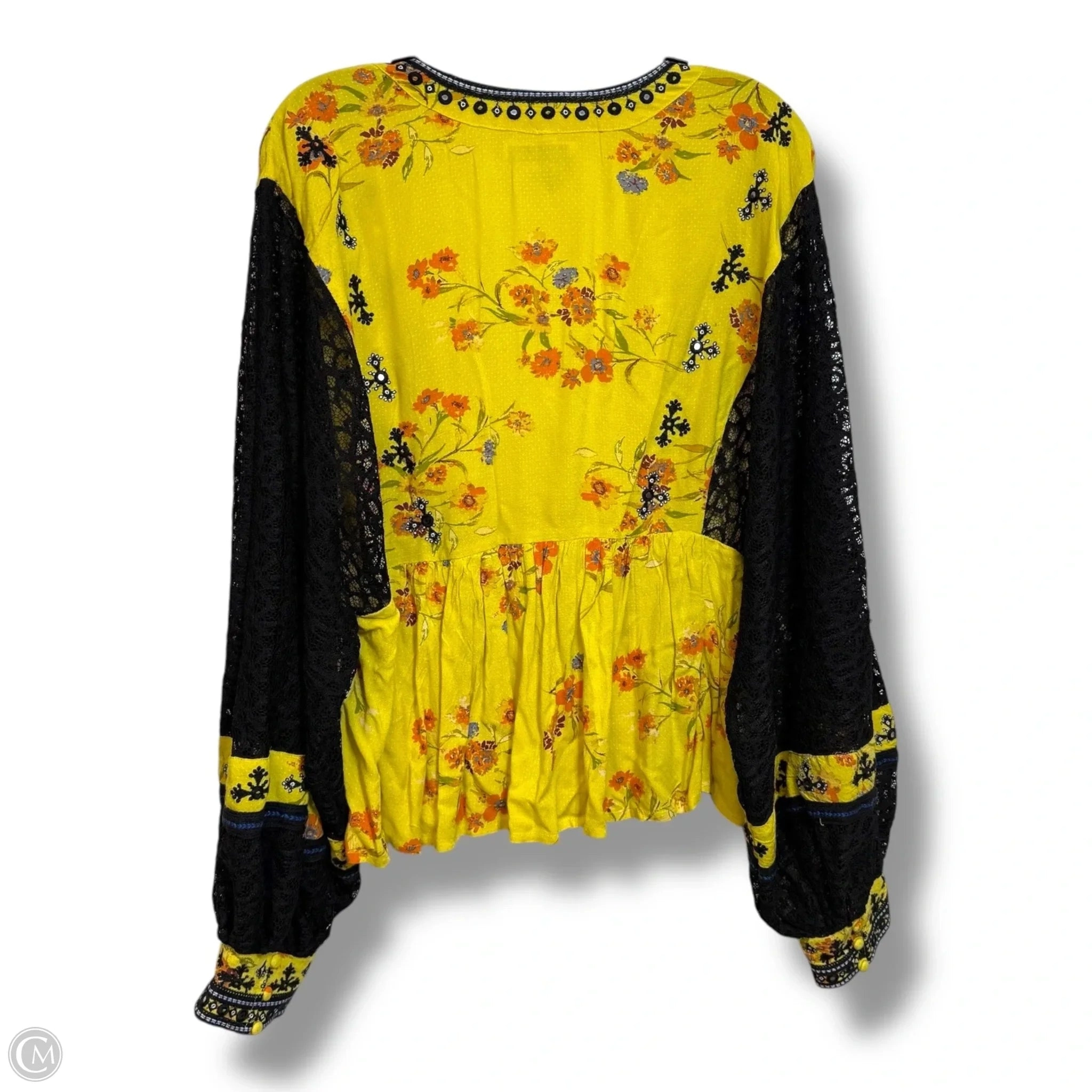 Top Long Sleeve By Free People In Yellow, Size: L