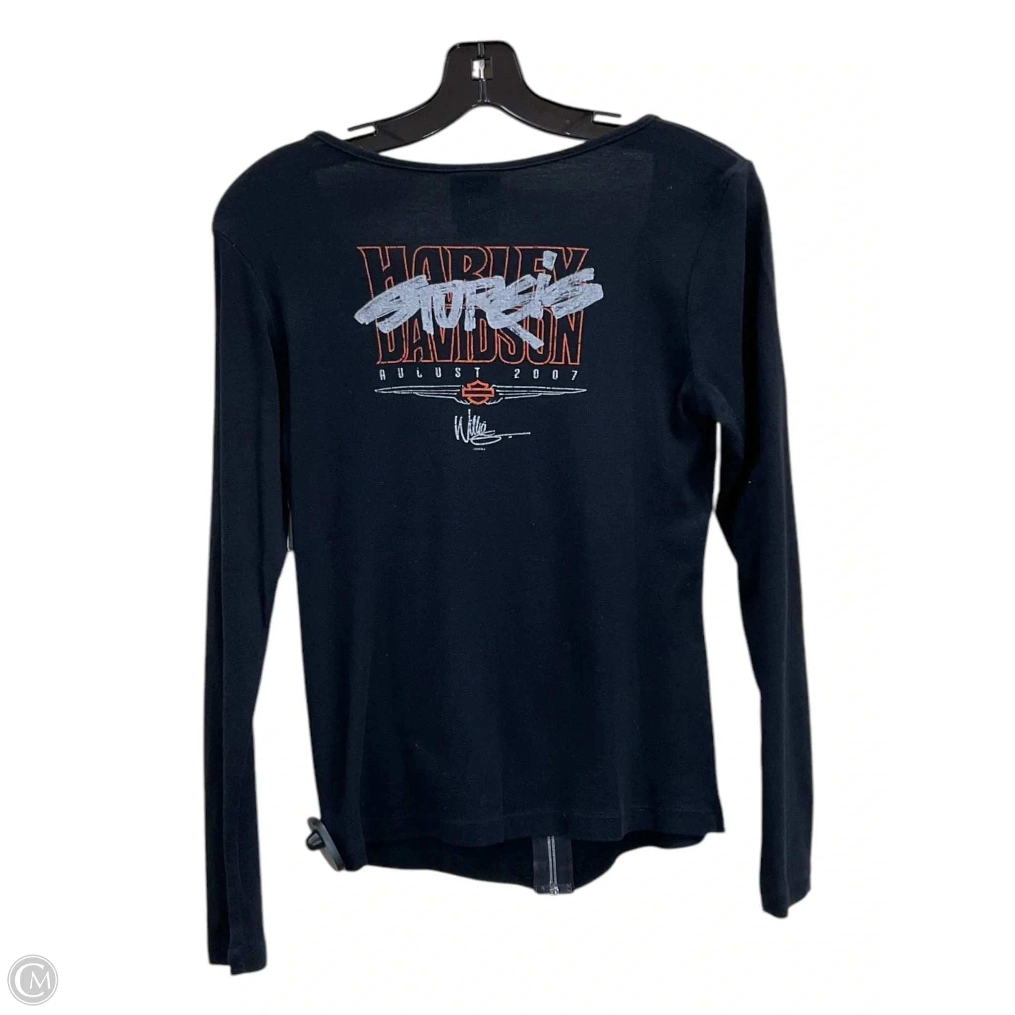 Top Long Sleeve By Harley Davidson In Black, Size: M